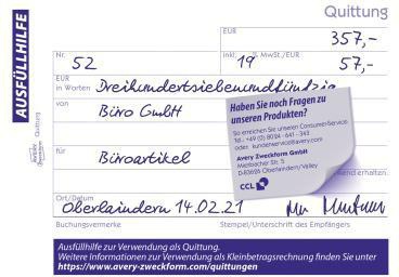 9199149745 - Detailbild_Avery Zweckform Quittung 1255 A6 100Blatt