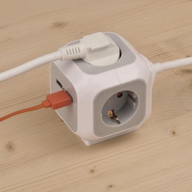 9199150722 - Detailbild_brennenstuhl Steckdosenwürfel ALEA-Power 1150100 4fach +2xUSB