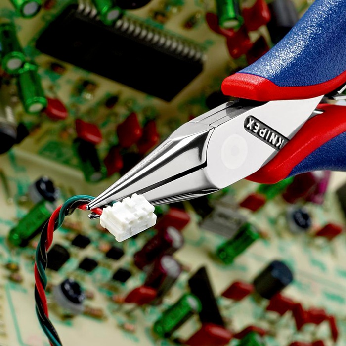 4000810737 - Detailbild_Elektronik-Greifzange Gesamt-L.115mm flachrunde Backen Form 2 Mehrkomp.-Hüllen