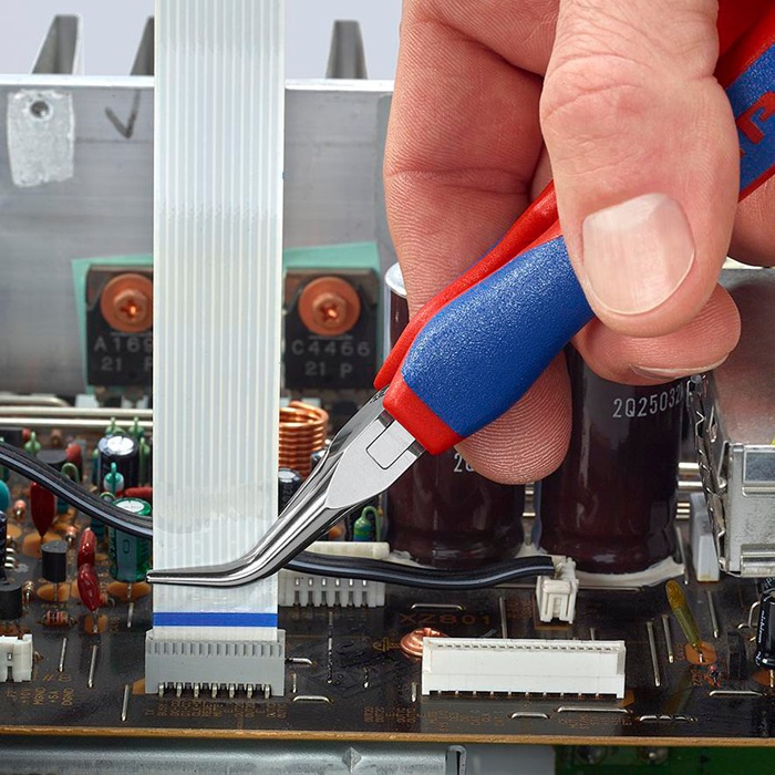 4000810786 - Detailbild_Elektronik-Greifzange Gesamt-L.145mm flachrunde Backen Form 8 Mehrkomp.-Hüllen
