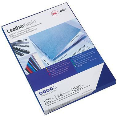 9199154872 - Detailbild_GBC Einbanddeckel LeatherGrain CE040029 DIN A4 blau 100 St./Pack.