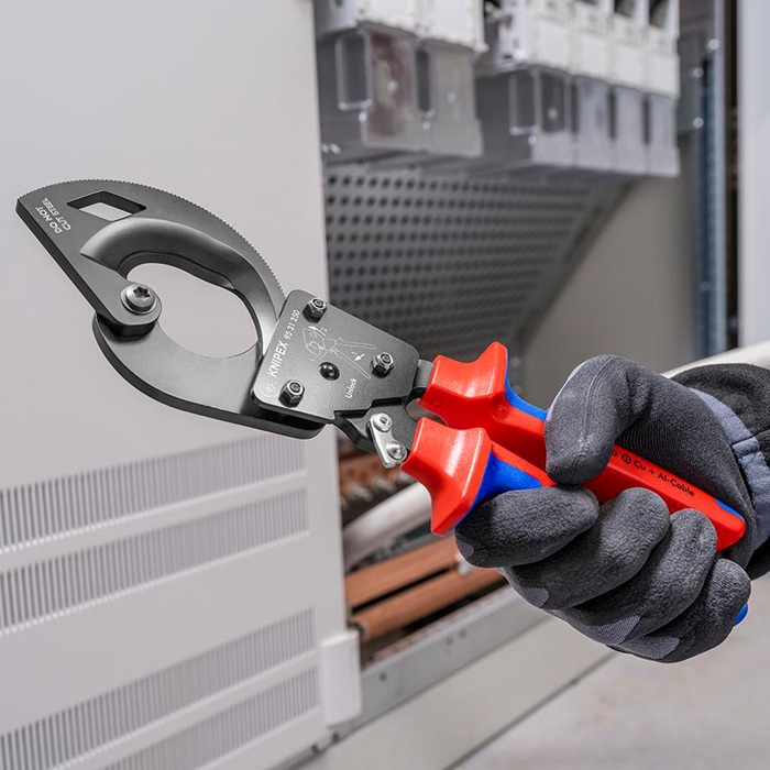 4000810928 - Detailbild_Kabelschneider Gesamt-L.250mm max.32 (240 mm²)mm Mehrkomp.-Hüllen KNIPEX