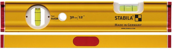 8000784186 - Detailbild2_Wasserwaage 80 ASM 30cm Alu.gelb ± 0,5 mm/m STABILA