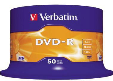 9199112704 - Detailbild_Verbatim DVD-R 43548 16x 4,7GB 120Min. Spindel 50 St./Pack.