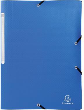 9199124031 - Detailbild_Exacompta Sammelmappe Opak 55082E A4 PP Gummizug 3Klappen blau