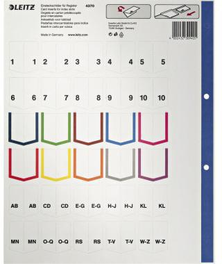 9199125556 - Detailbild_Leitz Register 12780000 blanko DIN A4 20teilig PP grau