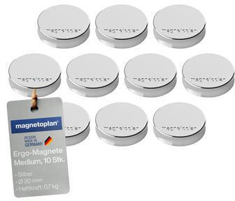 9199110239 - Detailbild4_Magnetoplan Magnet Ergo Medium 1664032 30mm silber 10 St./Pack.