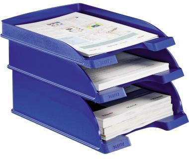 9199107719 - Detailbild2_Leitz Briefablage Flach Plus 52370035 DIN A4 stapelbar PS bl