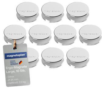 9199110229 - Detailbild5_magnetoplan Magnet Ergo Large 1665032 34mm silber 10 St./Pack.