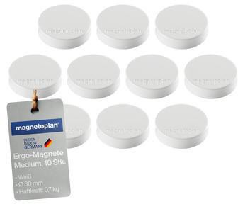 9199110246 - Detailbild5_magnetoplan Magnet Ergo Medium 1664000 30mm weiß 10 St./Pack.