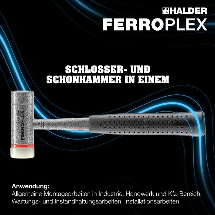 4000811490 - Detailbild_Schon- u.Schlosserhammer FERROPLEX L.290mm Kopf-D.30mm hart STA