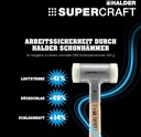 4000811660 - Detailbild_Schonhammer SUPERCRAFT L.290mm Kopf-D.30mm rückschlagfrei hart Nyl. weiß HALDER