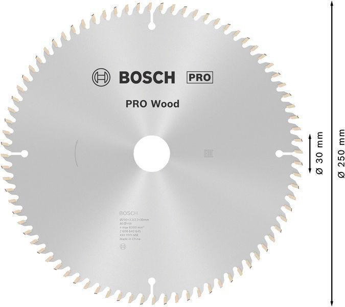 4000815451 - Detailbild5_Kreissägeblatt PRO Wood AD 250mm Z.80 WZ/N Bohr.30mm Schnitt-B.3,2mm HM BOSCH