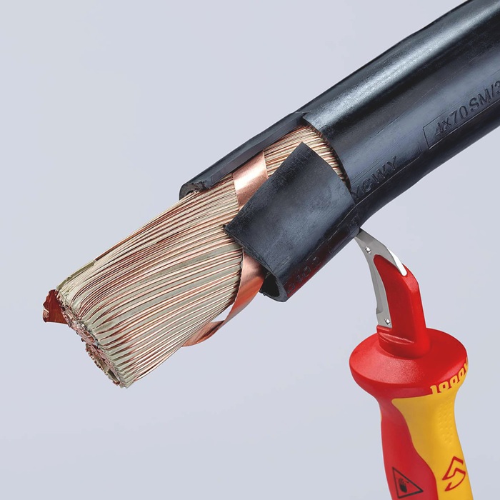 4000817821 - Detailbild_Abmantelungsmesser L.180mm Klingen-L.38mm VDE Mehrkomponentengriff KNIPEX