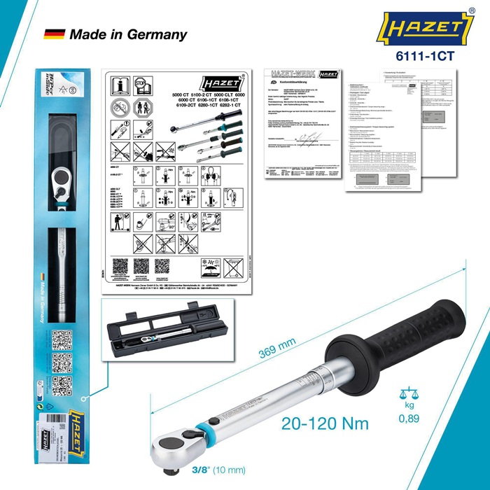 4000821721 - Detailbild_Drehmomentschlüssel 6111-1CT 3/8 Zoll 20-120 Nm HAZET