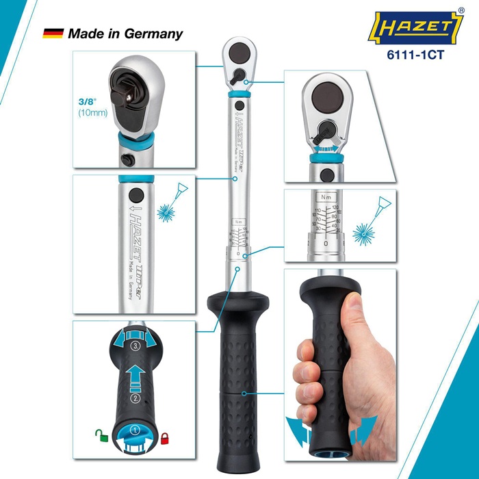 4000821721 - Detailbild2_Drehmomentschlüssel 6111-1CT 3/8 Zoll 20-120 Nm HAZET