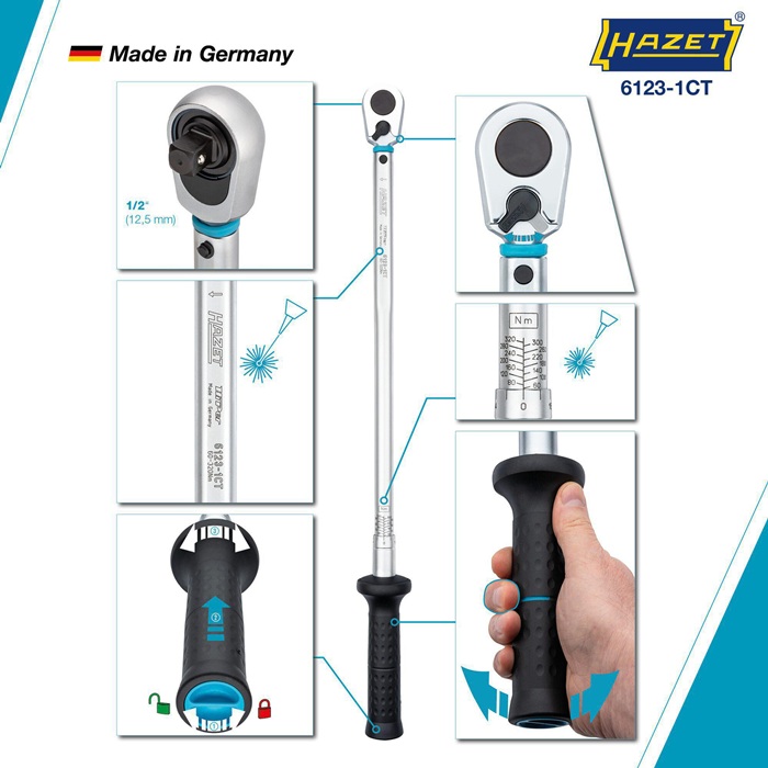 4000821735 - Detailbild2_Drehmomentschlüssel 6123-1CT 1/2 Zoll 60-320 Nm HAZET