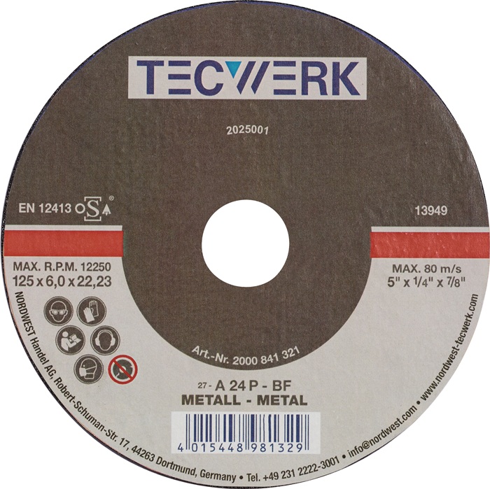 [2000841320] TECWERK Schruppscheibe (115 mm, 6 mm, 13300 min-¹)