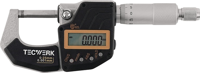 [2000851223] TECWERK Bügelmessschraube DIN 863/1 IP65 (0-25 mm)
