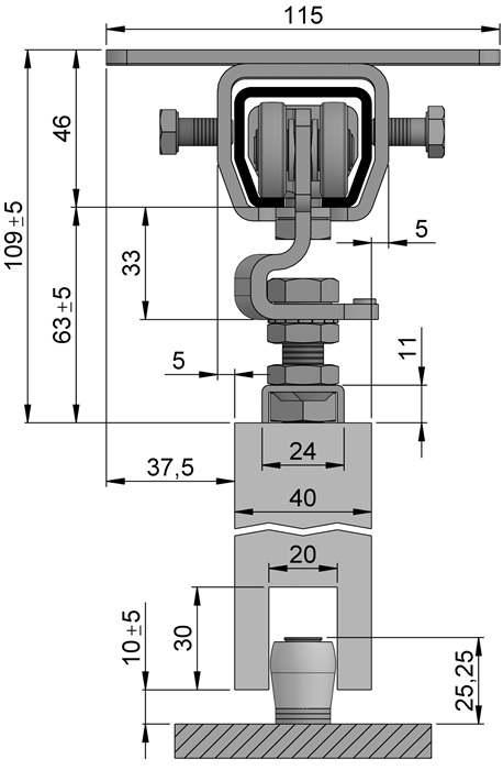 HELM Schiebetorgarnitur SP300D101