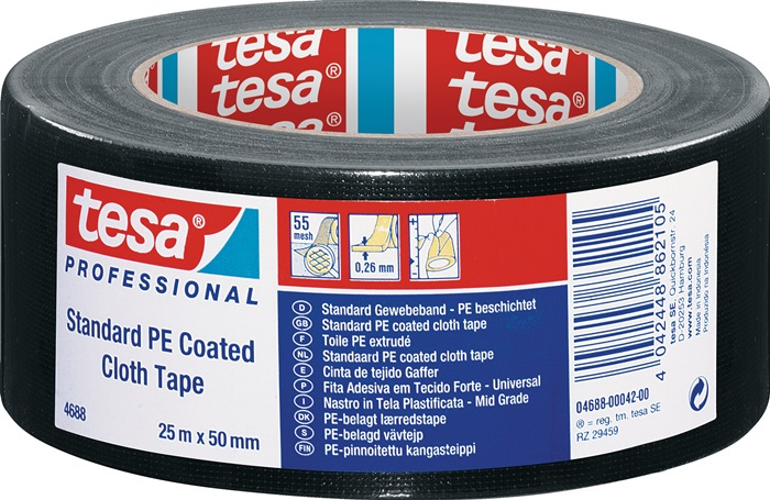 [3000265407] TESA Gewebeband tesaband® Standard 4688 (25 m, schwarz)