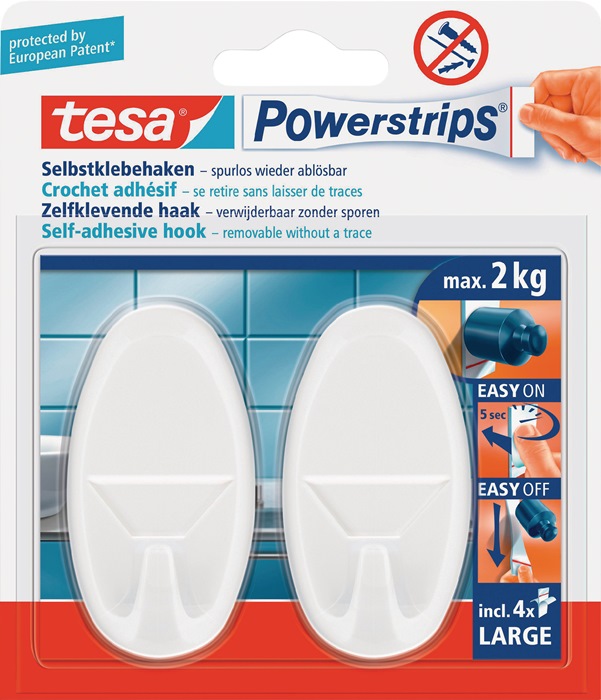 [3000265424] TESA Deko Haken Powerstrips® Haken LARGE 58013