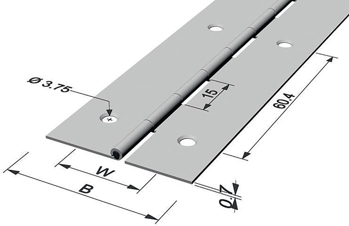 PG Stangenscharnier Scharnierbreite offen 32 mm