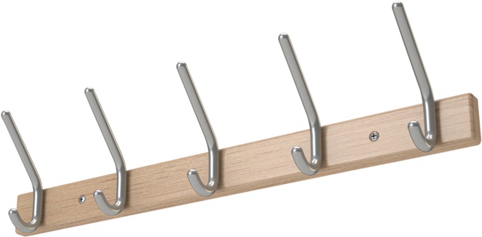 [WG55601.700] Wandgarderobe (700 mm, 5 Hut-/5 Mantelhaken)
