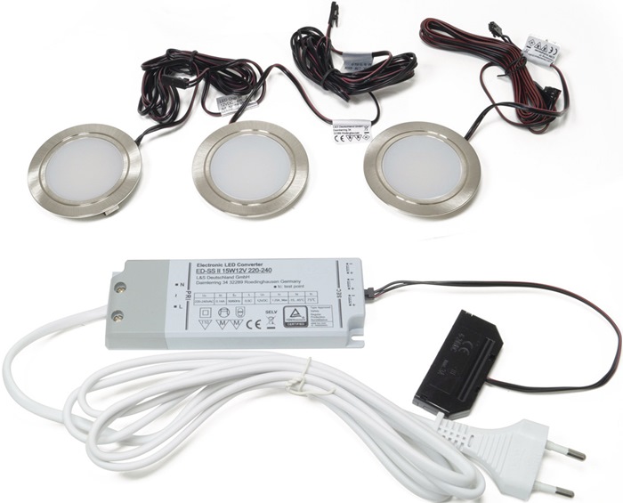 L&S 3-er Set Einbauleuchte Chip