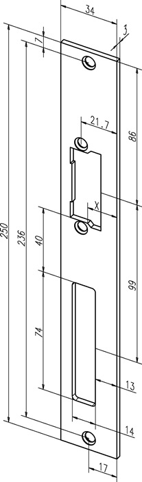 ASSA ABLOY Flachschließblech 94A