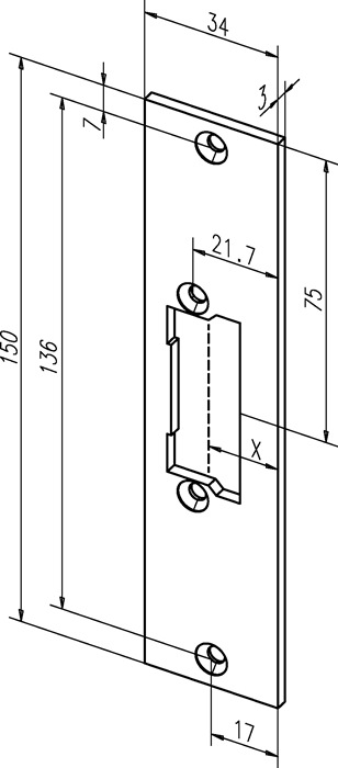 ASSA ABLOY Flachschließblech 21C