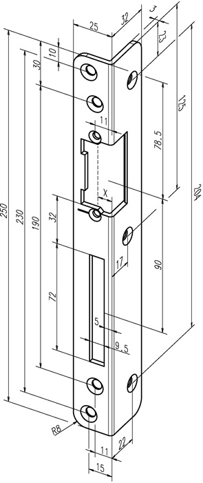 ASSA ABLOY Sicherheitswinkelschließblech 069