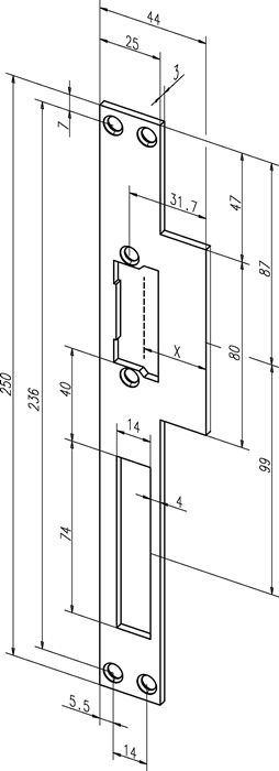 ASSA ABLOY Lappenschließblech 14C