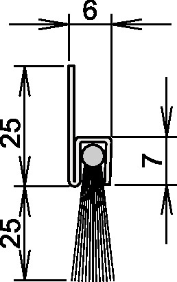 [3327023022] ATHMER Bürstentürdichtung Ferrobros FA 25-6 (2000 mm)