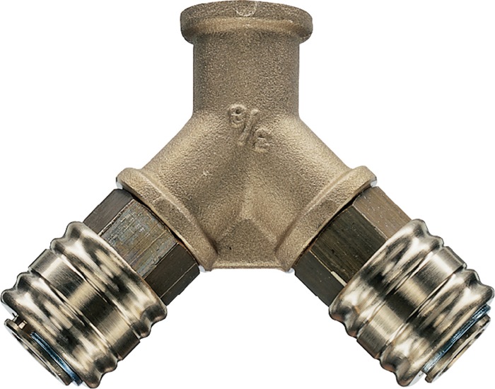 [4000351880] EWO Verteiler (DN 7,2, Innengewinde, 2 Kupplungen, G 1/2 ″, y-Verteiler, 19,17 mm)