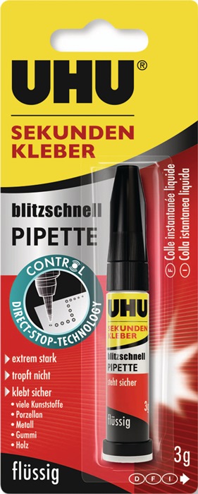 UHU Sekundenkleber blitzschnell PIPETTE Control