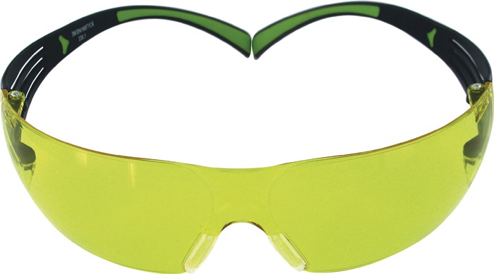 [4000370064] 3M Schutzbrille SecureFit™ 400 (Bügel schwarz grün, Scheibe gelb, 2C-1.2 3M 1 FT)