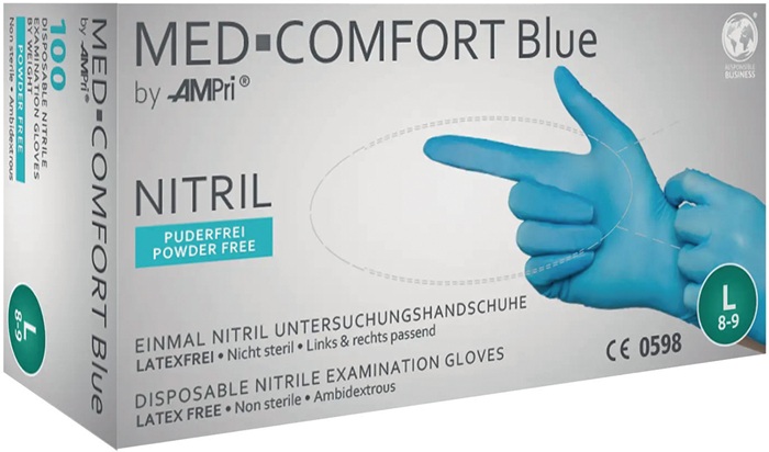 AMPRI Einweghandschuhe Med Comfort Blue