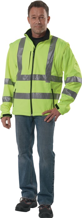 [4000380261] PREVENT Warnschutz-Softshelljacke (96% Polyester / 4% Elastan, L, gelb)