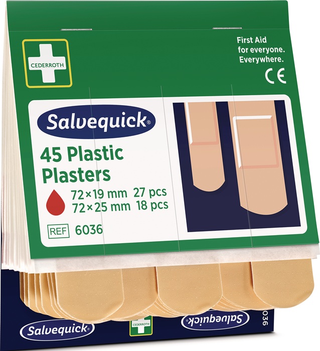[4000386489] SALVEQUICK Pflasterstrips Salvequick (wasserfest, 6 x 27 St. ca. 7,2 x 1,9 cm 6 x 18 St. ca. 7,2 x 2,5 cm)
