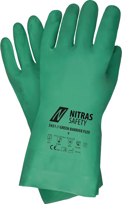 NITRAS SAFETY Chemikalienschutzhandschuhe Green Barrier Flex