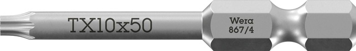 [05060132001] WERA Bit 867/4 Z (50 mm, zähhart, T 10, für Schrauben mit Innen-TORX®-Profil)