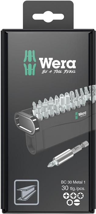 [05057440001] WERA Bitsortiment Bit-Check 30 TX Universal 1 SB (Schlitz/PH/PZD/TX/6Kt.)