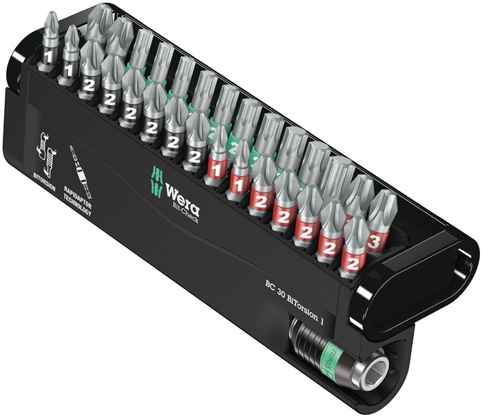[05057430001] WERA Bitsortiment Bit-Check 30 BiTorsion 1
