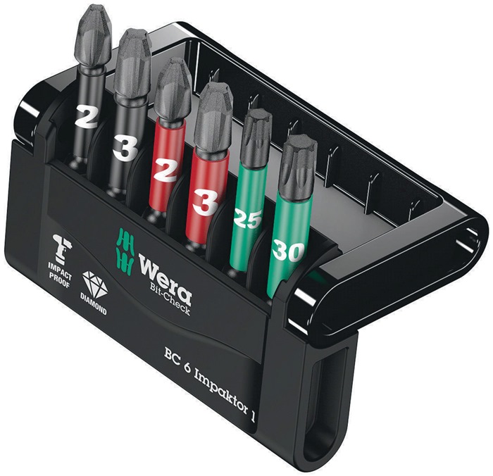 [05057695001] WERA Bitsortiment Bit-Check 30 Impaktor 1 (6-teilig, 05057695001, PH/PZD/T)