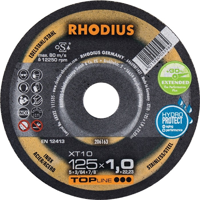 [4000841293] RHODIUS Trennscheibe XT10 (125 mm, gerade, 1 mm, 12200 min-¹)