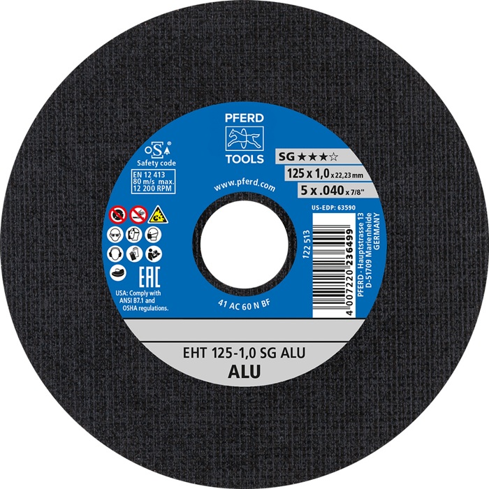[4000843078] PFERD TOOLS Trennscheibe SG ALU (125 mm, gerade, 1 mm, 12200 min-¹)