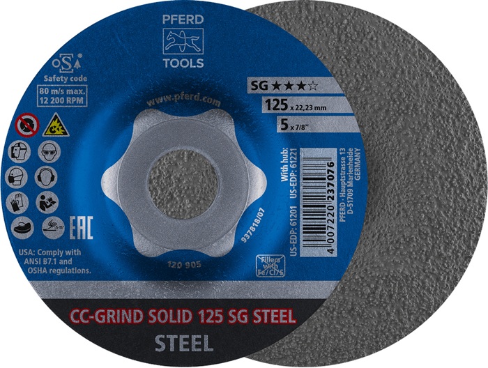 PFERD TOOLS Schleifscheibe CC-GRIND-SOLID SG STEEL