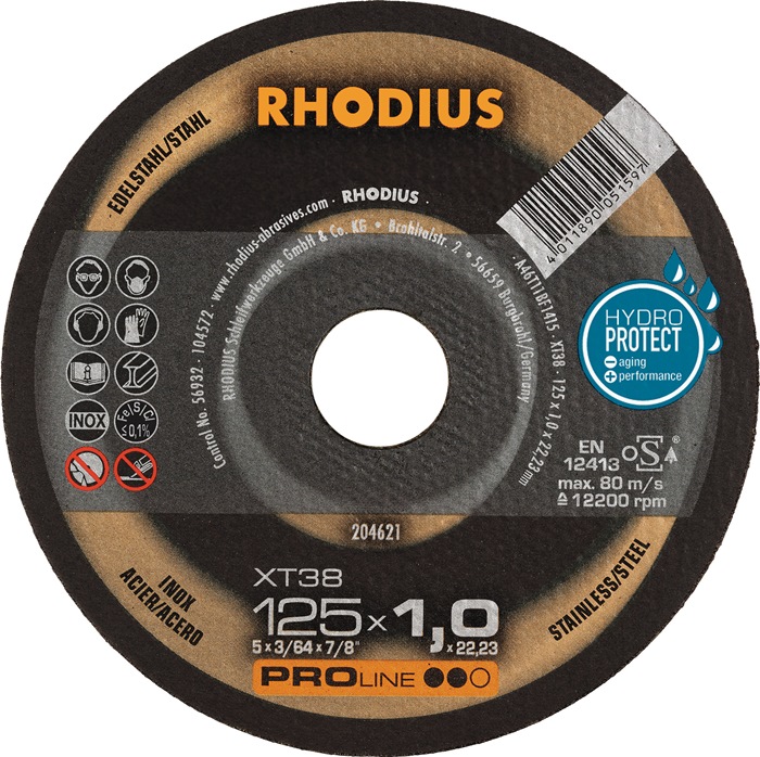[4000843740] RHODIUS Trennscheibe XT38 (115 mm, 1 mm, 13300 min-¹)