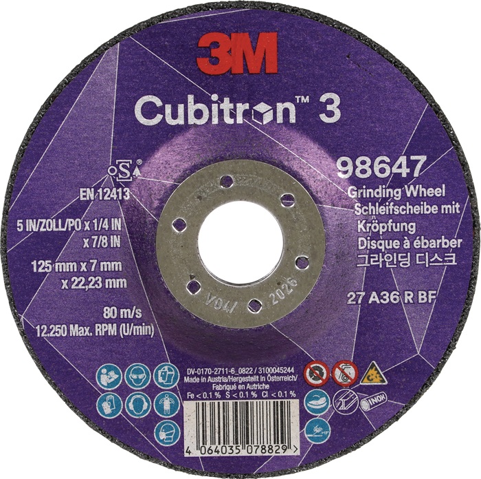 [4000844235] 3M Schruppscheibe Cubitron™ 3 (125 mm, 3M™ Cubitron™ 3, 12200 min-¹)
